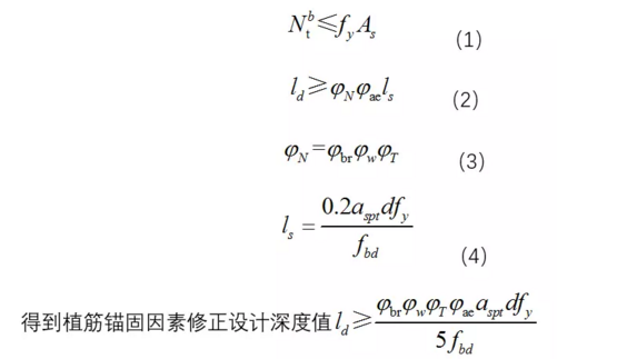 植筋錨固深度計算